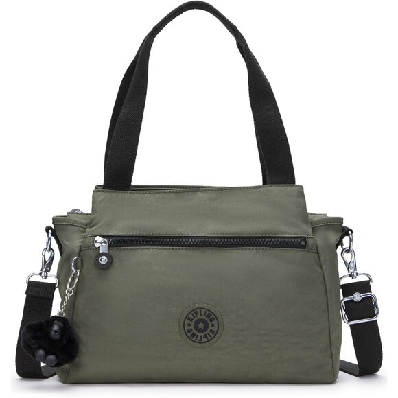 Womens Elysia Moss Green Nylon Multi-Compartment Travel Purse